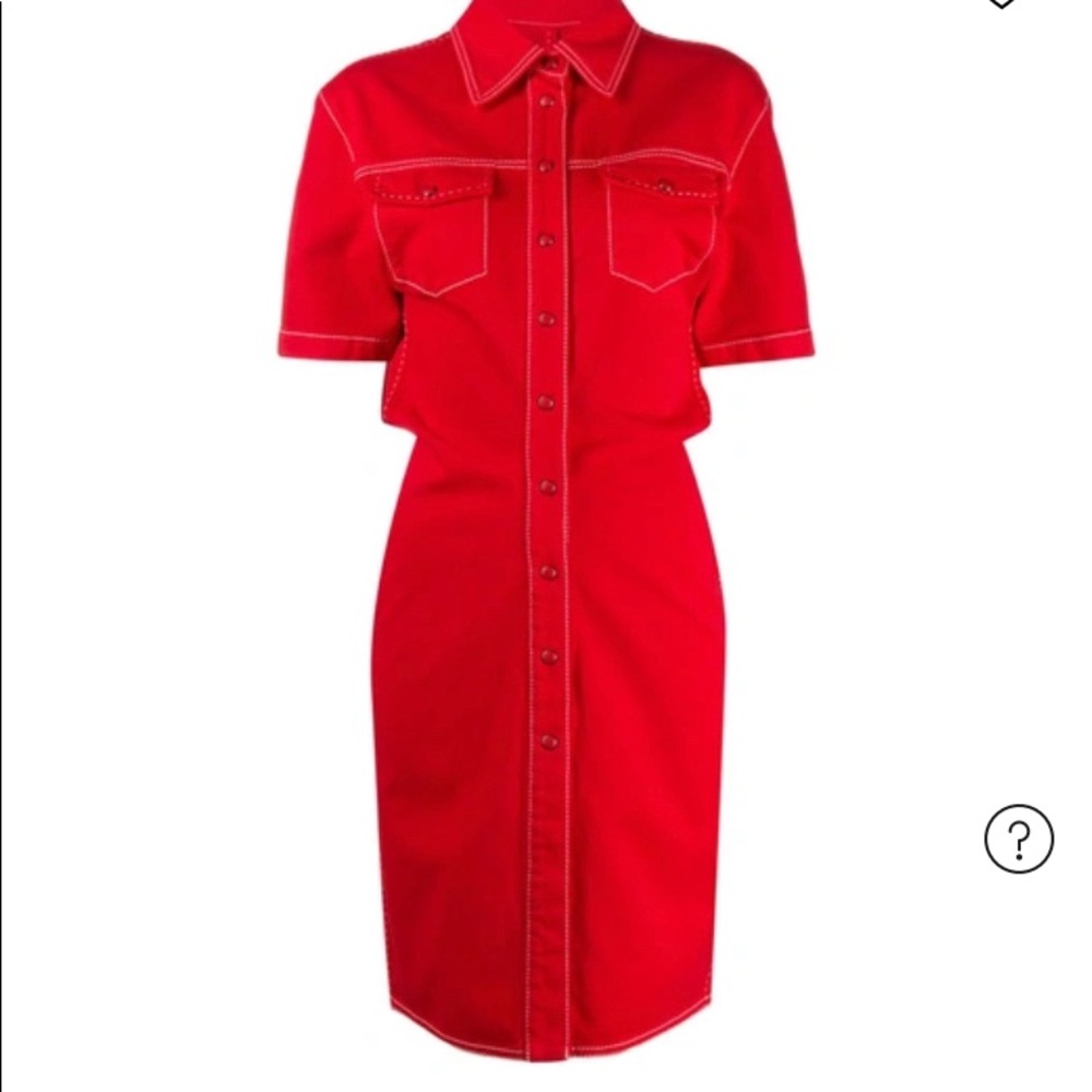 NWT Off white red denim dress 36 - Picture 4 of 11